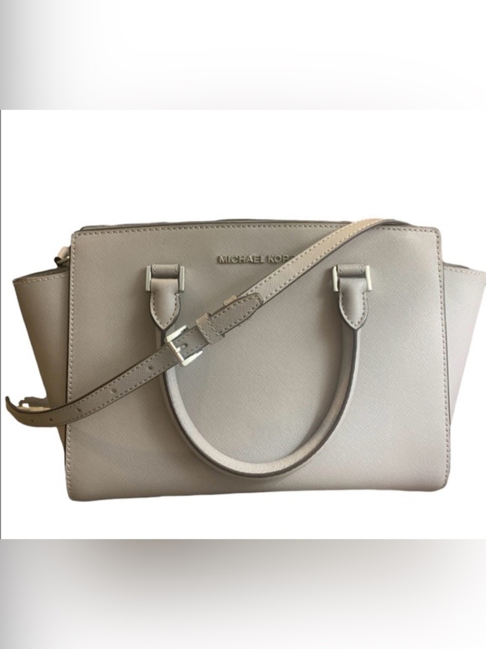 Michael Kors Taupe Saffiano Leather Satchel Bag NWT